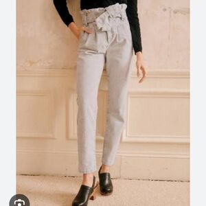 Sezane Light Gray Ankle Pants